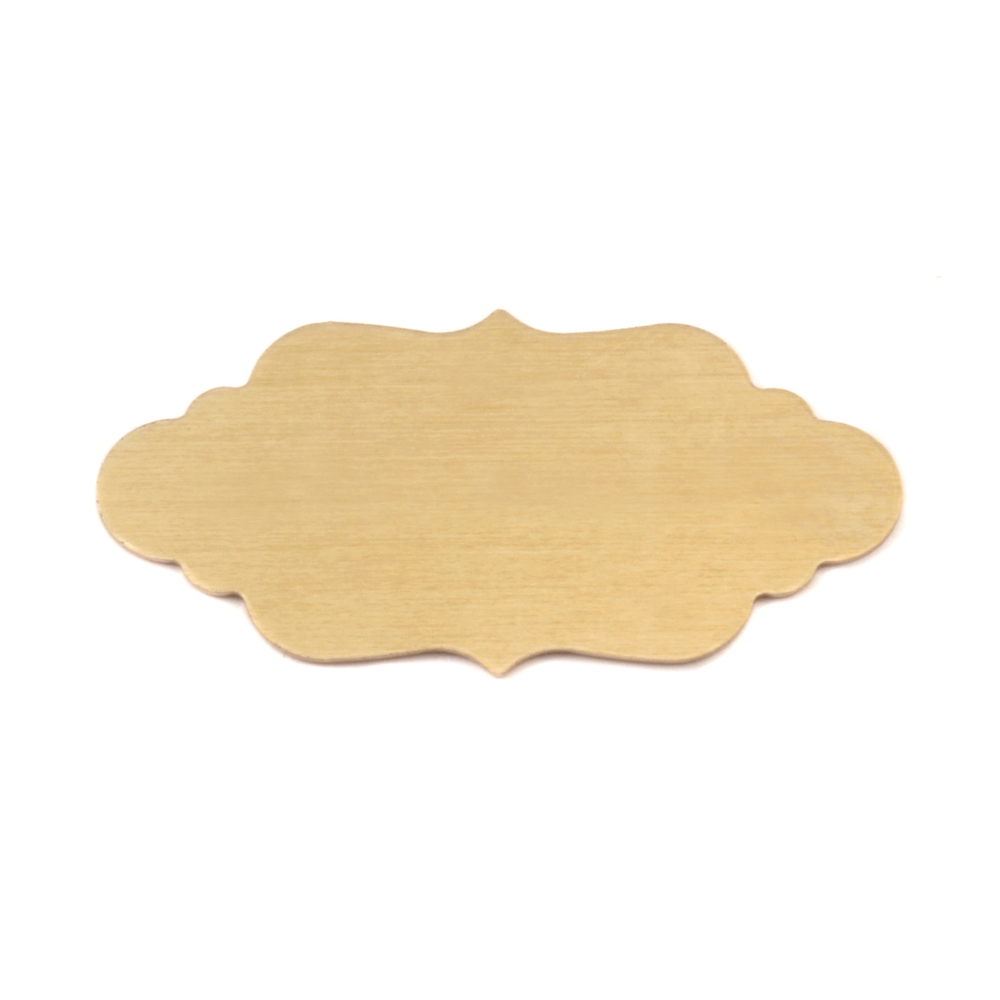 Metal Stamping Blanks Brass Elegant Plaque, 40.2mm (1.58") x 19.8mm (.78"), 24g